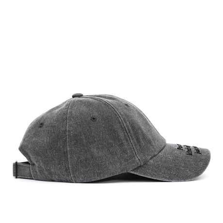 『BLACKBLOND』  スローガンロゴデニムキャップ (Dark Gray)