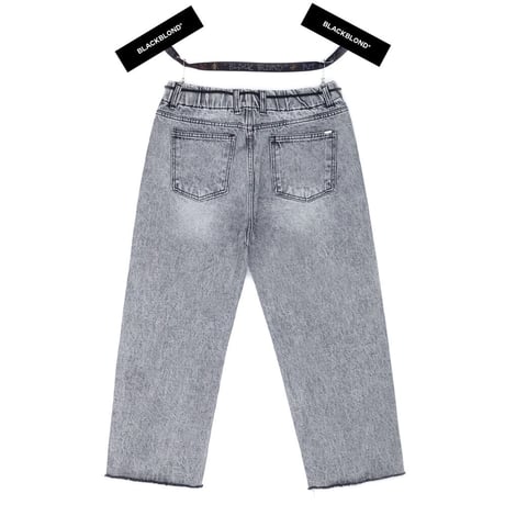 『BLACKBLOND』 　スチールブルータルクロップデニムパンツ (Gray)