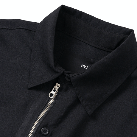 『 BY:L 』    ミニマルオーバージッパーシャツ (Black)