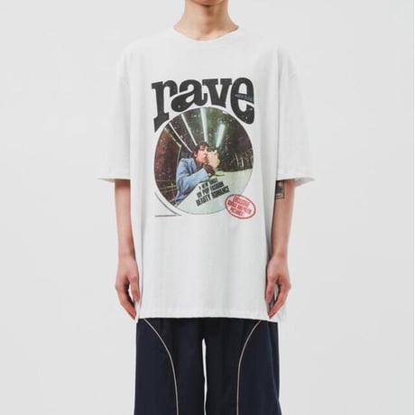 『HIFIFNK』  アングルデジタルプリントTシャツ (White、Charcoal)
