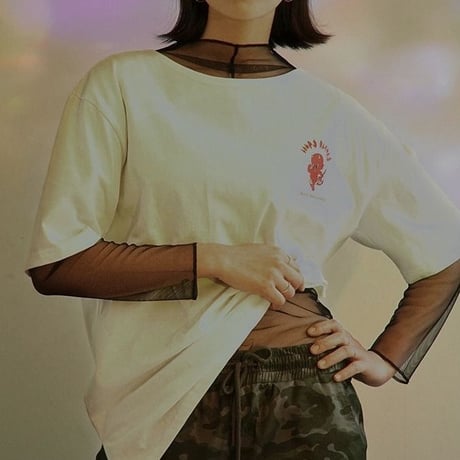 『LOUPS BLANCS』 ホットスタッフボートネック Tシャツ (White)