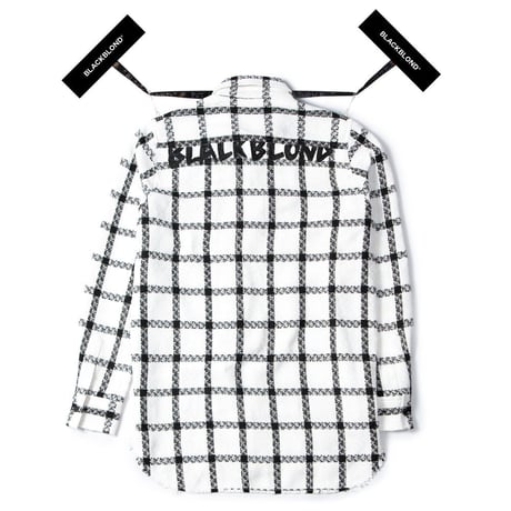 『BLACKBLOND』 BBD Plaid Tweed Shirt (White)