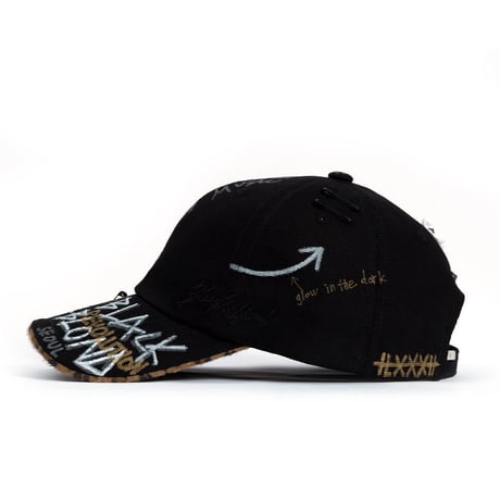 Blackblond Calf Leopard Ghost Graffiti Cap (Black/Brown)