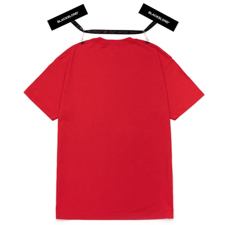 『BLACKBLOND』 オリジナルボーダーロゴショートスリーブTシャツ (Red)