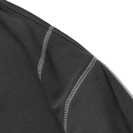『GROOVE RHYME』 カバーステッチスウェットシャツ (Dark Charcoal)