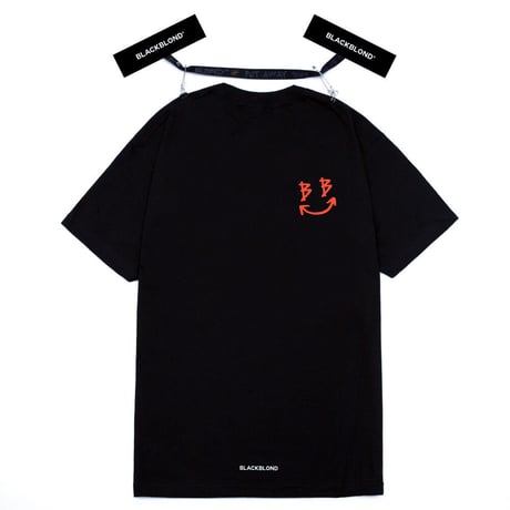 『BLACKBLOND』　スマイルロゴショートスリーブ Tシャツ (Black)