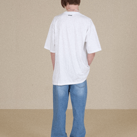 『VETEZE』 　クラシックレーシングハーフ Tシャツ  (White)