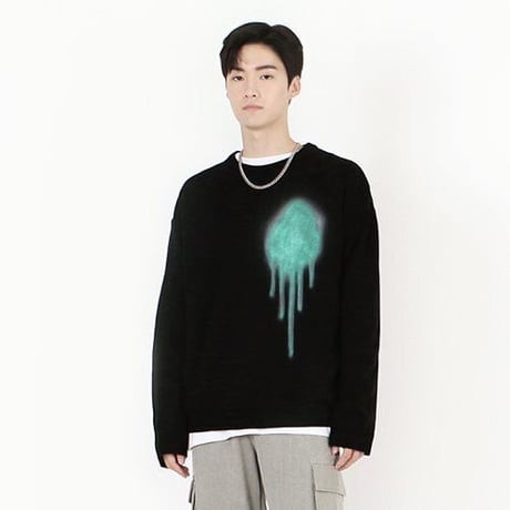 『 BY.L 』    スプレーペインティングニット (Black)