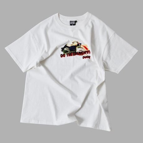 『FREAKISH BUILDING』 ランドリーデュードショートスリーブ Tシャツ (White)