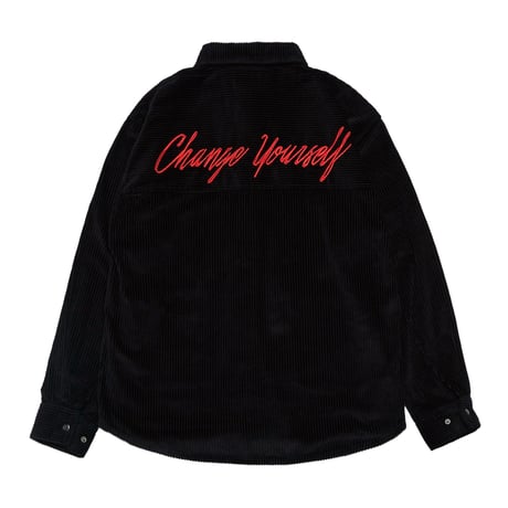 『Verynineflux』   V コーデュロイシャツジャケット (Black)