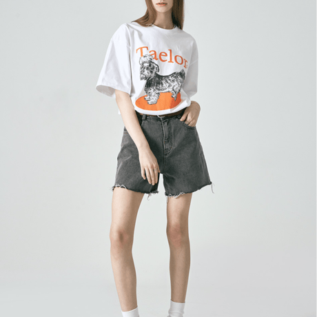 『GROOVE RHYME』 taelor series shihtzu t-shirts (Orange)