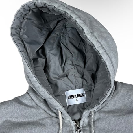 『SK8ER ROCK』 　scribble padded pigment sweat hood zip-up (Gray)
