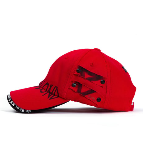 『BLACKBLOND』  ビヨンドグラフィティーロゴダブルバイザーキャップ (Red)