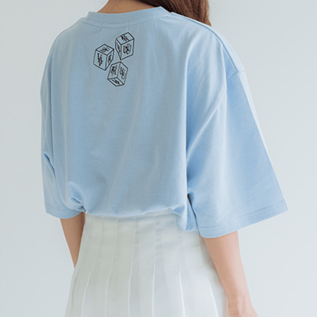 『CORUNU』  ダイス半袖 Tシャツ (Sky Blue)