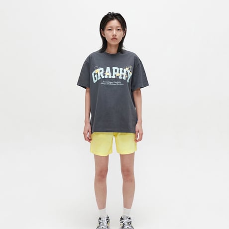 『Code:graphy』 　フラワーロゴ Tシャツ (Charcoal)