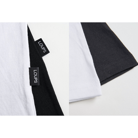 『LOUPS BLANCS』  Little Hot Stuff Ver.4 Oversize Half T-shirt  (White, Black)