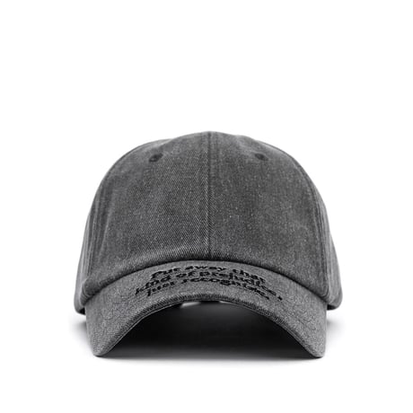 『BLACKBLOND』  スローガンロゴデニムキャップ (Dark Gray)