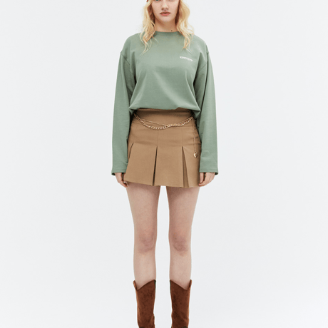『grooverhyme』 　NYC ロケーションロングスリーブ Tシャツ (Light Khaki)