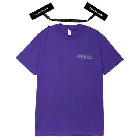 『BLACKBLOND』 オリジナルボーダーロゴショートスリーブTシャツ (Purple)