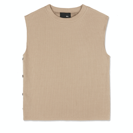 【再入荷10日予定】『 BY:L 』 　ラウンドオープンベスト  (Beige)