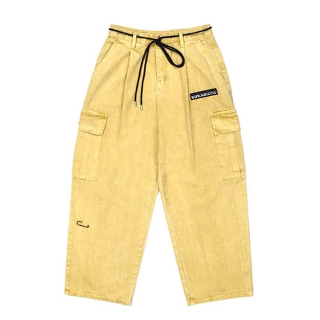 『BLACKBLOND』 　ザアパリションワイドデニムカーゴパンツ (Mustard)