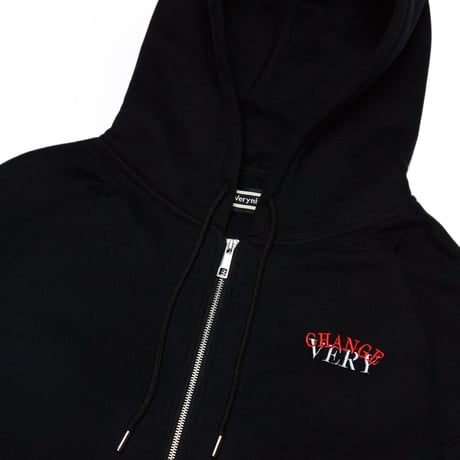 『Verynineflux』   オーバーラップフードパーカー (Black)
