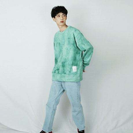 『Swallowtale』 タイダイオーバーサイズスウェット (Green)