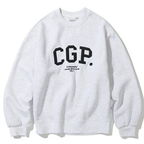 『Code:graphy』 　アップリケロゴスウェット (Melange Grey)