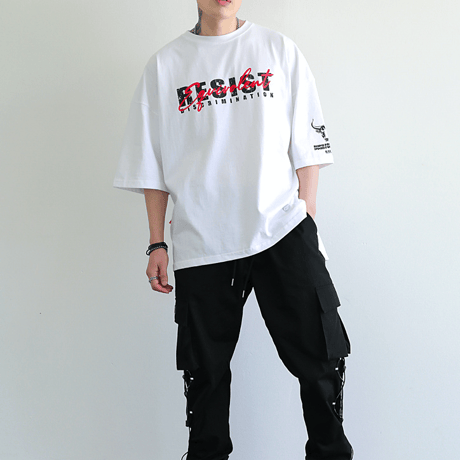 『BAUST』  シグネチャーロゴスカルショートスリーブ Tシャツ (White)