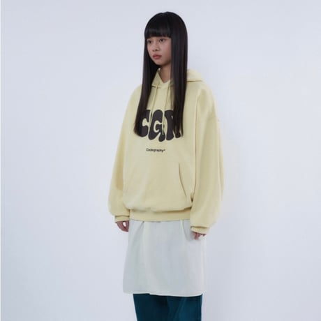『Code:graphy』 　JELLY ロゴオーバーフィットパーカー (Light Yellow)