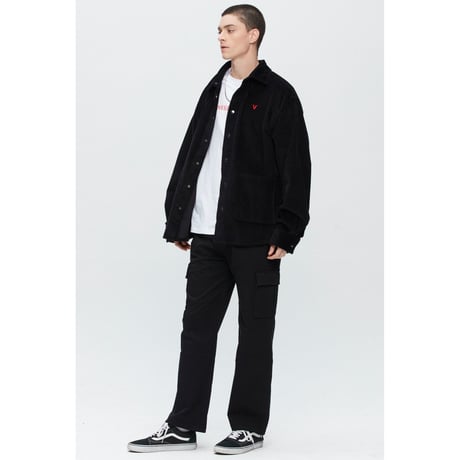 『Verynineflux』   V コーデュロイシャツジャケット (Black)