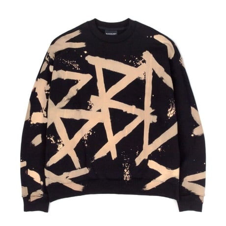 『BLACKBLOND』　bleached custom crewneck sweatshirt (Black)