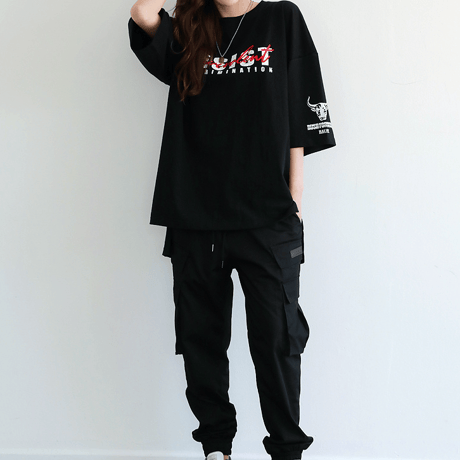 『BAUST』  シグネチャーロゴスカルショートスリーブ Tシャツ (Black)