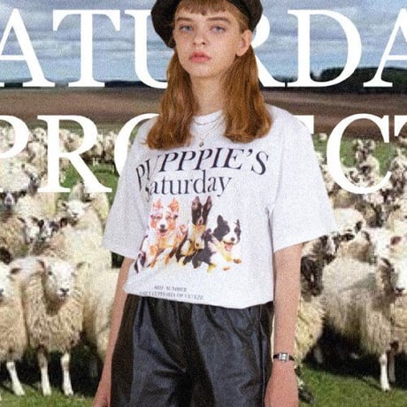 『VETEZE』 　パピーランサタデーハーフ Tシャツ  (White)