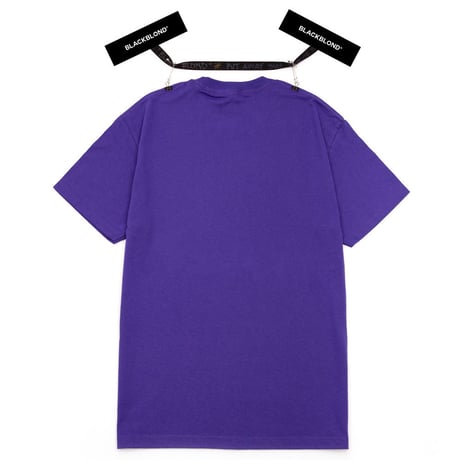 『BLACKBLOND』 オリジナルボーダーロゴショートスリーブTシャツ (Purple)