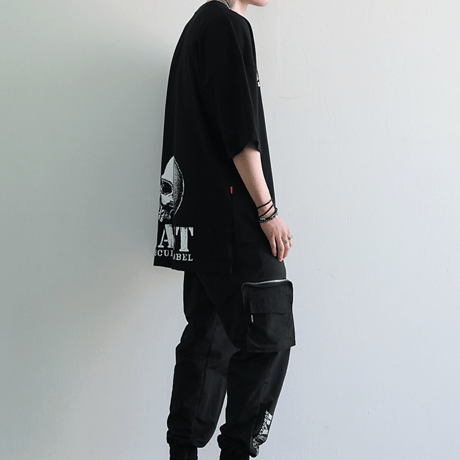 『BAUST』  シグネチャーロゴスカルショートスリーブ Tシャツ (Black)