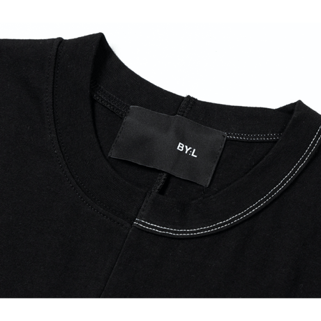 『 BY:L 』    ステッチアンネックTシャツ (Black)