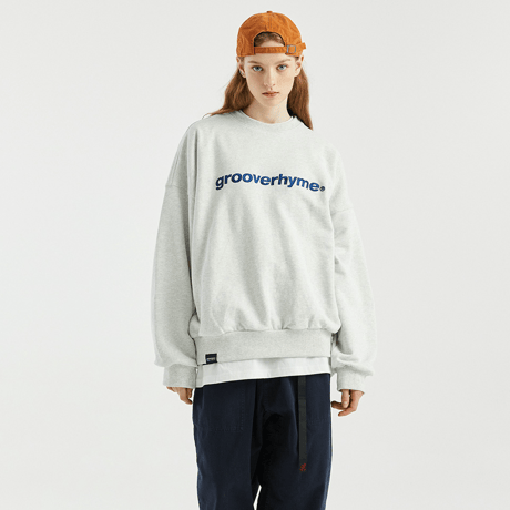『GROOVE RHYME』 ベーシックロゴビッグオーバースウェットシャツ (Oatmeal Grey)