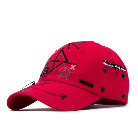 『BLACKBLOND』  プレートロゴモンスターキャップ  (Red)