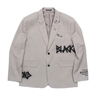 『BLACKBLOND』　graffiti logo plercing blazer (Beige Grey)