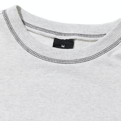 『GROOVE RHYME』 カバーステッチスウェットシャツ (Oatmeal Grey)
