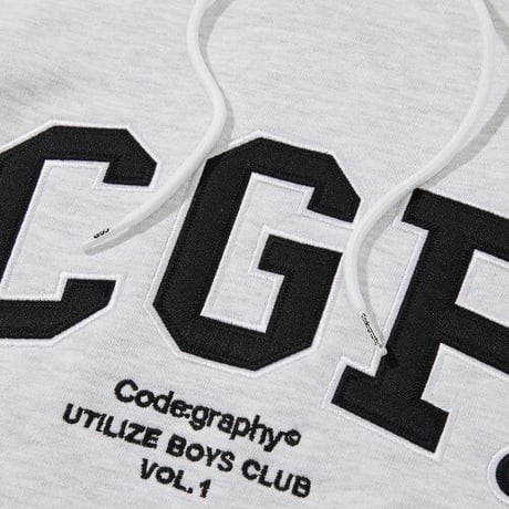 『Code:graphy』 　アーチロゴクロップパーカー (Melange Grey)