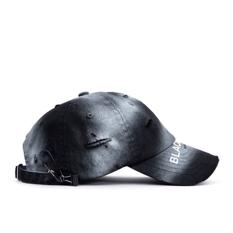 『BLACKBLOND』   Ripped Sprayed Custom Covered Logo Cap (Black,Blue,Red,White)