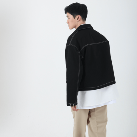 『 BY:L 』 　ステッチクロップジャケット  (Black)