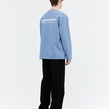 『grooverhyme』 　NYC ロケーションロングスリーブ Tシャツ (Blue)