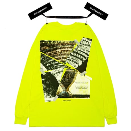 『BLACKBLOND』 　クラッシュドエラロングスリーブ Tシャツ (Neon)