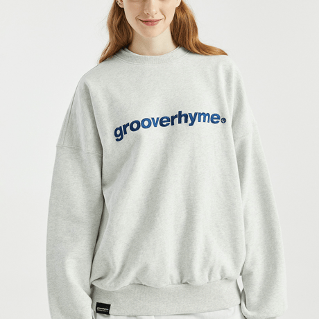 『GROOVE RHYME』 ベーシックロゴビッグオーバースウェットシャツ (Oatmeal Grey)