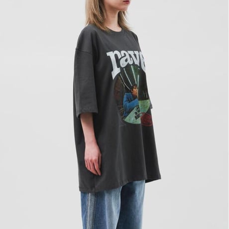 『HIFIFNK』  アングルデジタルプリントTシャツ (White、Charcoal)