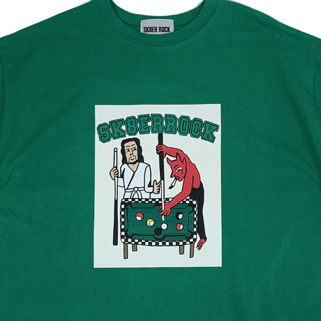 『SK8ER ROCK』 　プレイイングプール半袖 Tシャツ (Green)
