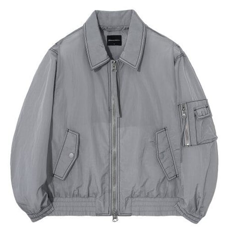 『GROOVE RHYME』 (W) ステッチポイントブルゾン (Light Grey)